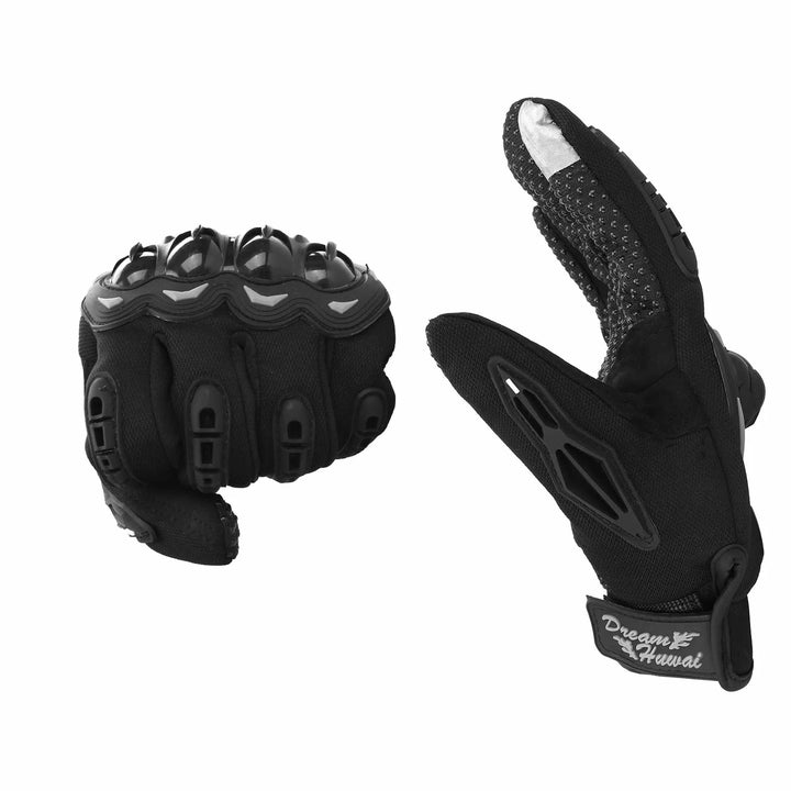 L Guanti da ciclismo da donna traspiranti primaverili autunnali Guanti da ciclismo da uomo Guanti da moto touchscreen resistenti agli urti Leggeri Primavera/Autunno Nero Guscio protettivo in PE resistente all&