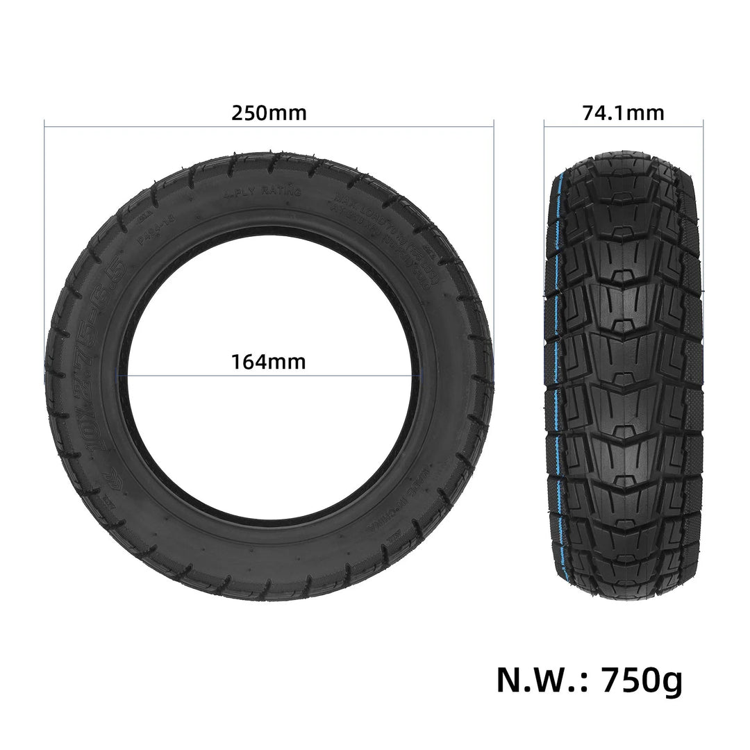 Original 10*2.75-6.5 Tubeless Tire for Kukirin Scooter 10×2.75-6.5 Vacuum Tire P494 Pattern Wear-Resistant Anti-Slip 10-Inch Scooter Wheel Tire Replacement
