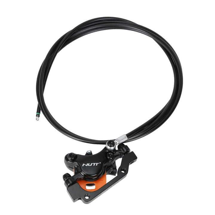 Kit freno idraulico posteriore destro NUTT con cavo freno da 180 cm e tubi olio da 220 mm, freno a disco idraulico per scooter elettrico a 2 pistoncini, kit freno a pressione olio per scooter elettrico con spegnimento a 2 PIN