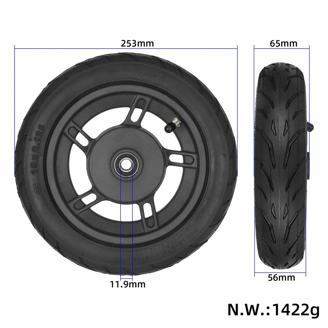 Original Rim for Xiaomi 4 lite(2nd Gen) Scooter Xiaomi 6 Lite with 10*2.125 Tire 10 Inch Hub Wheel Front Wheel Aluminum Alloy Assembly Parts Complete Front Wheel Assembly