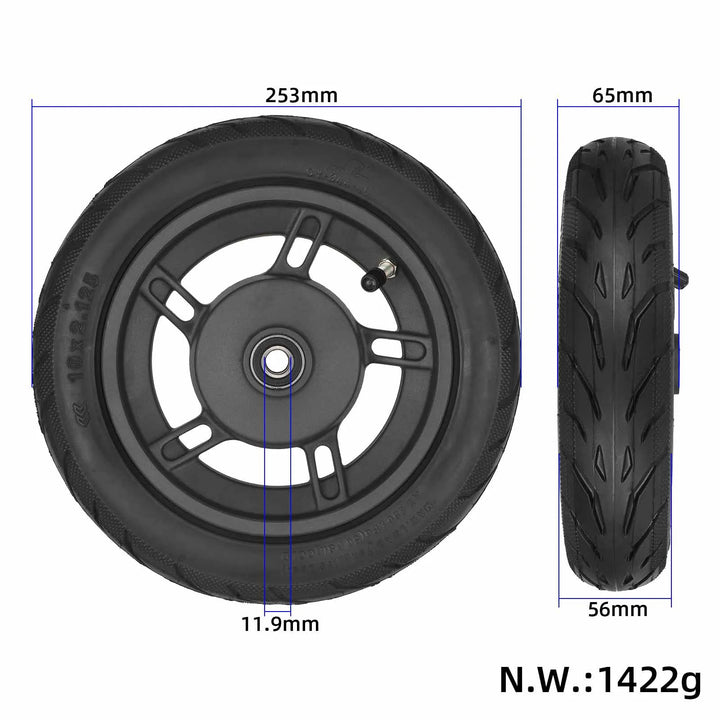 Original Rim for Xiaomi 4 lite(2nd Gen) Scooter Xiaomi 6 Lite with 10*2.125 Tire 10 Inch Hub Wheel Front Wheel Aluminum Alloy Assembly Parts Complete Front Wheel Assembly