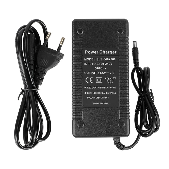 Caricabatterie 54.6V2A DC2.1 con spina UE Caricabatterie per veicoli elettrici Scooter elettrico Cavo di alimentazione con testa DC2.1 Accessori con connettore 5521 5.5*2.1 Adattatore di alimentazione