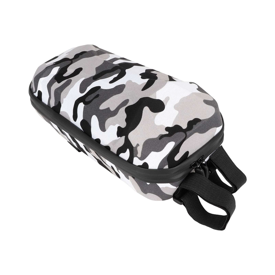 Camo Gray 3L Big Front Bag PU+EVA Carrier Hanging Head Handle Front Charger Bag Tool Storage Bag for Xiaomi Mijia M365/Ninebot ES2 ES1 Electric Scooter Electric Scooter Front Bag Waterproof EVA Hard Shell Bags Reflective Handlebar Hanging Bag Storage Bag