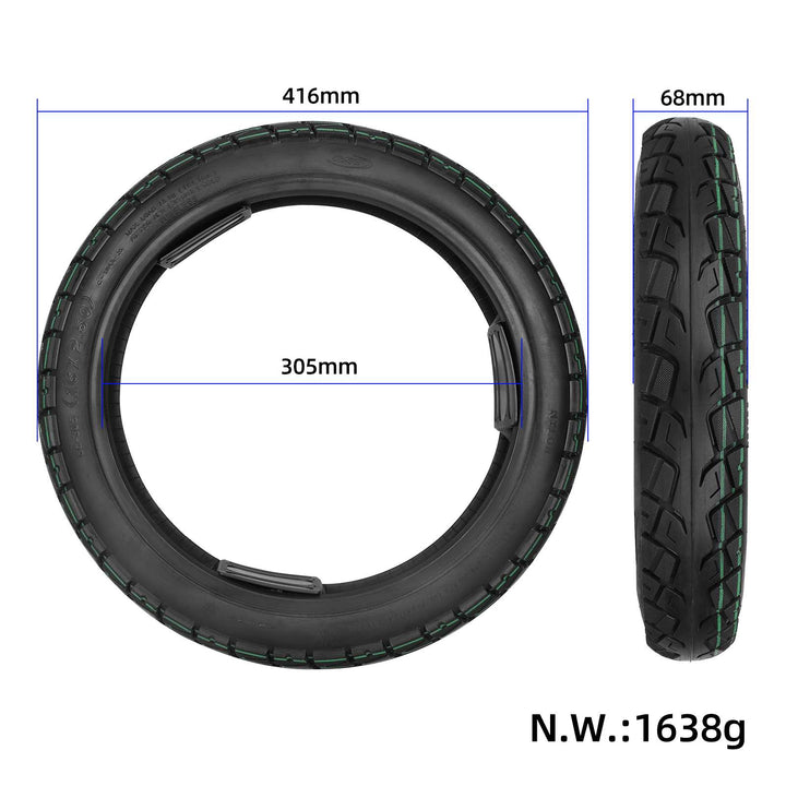 Pneumatico sottovuoto Cst Ferris Wheel 16*2.5 (disegno c1849) Adatto per biciclette elettriche da 16 pollici Pneumatici tubeless Pneumatici da 16 pollici Pneumatici tubeless di alta qualità Bici elettriche Piccole BMX e scooter Pneumatici 16x2.50 Ricambi