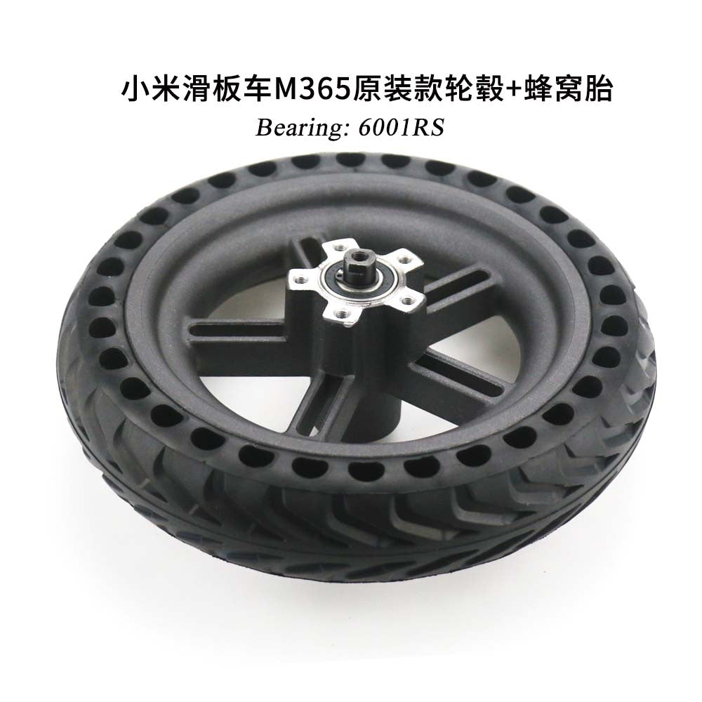 Cerchione ruota 8 1/2*2 con gomma piena per monopattino Xiaomi M365 1S Ruota e pneumatico integrati Cerchione originale a 5 fori con gomma piena a nido d&
