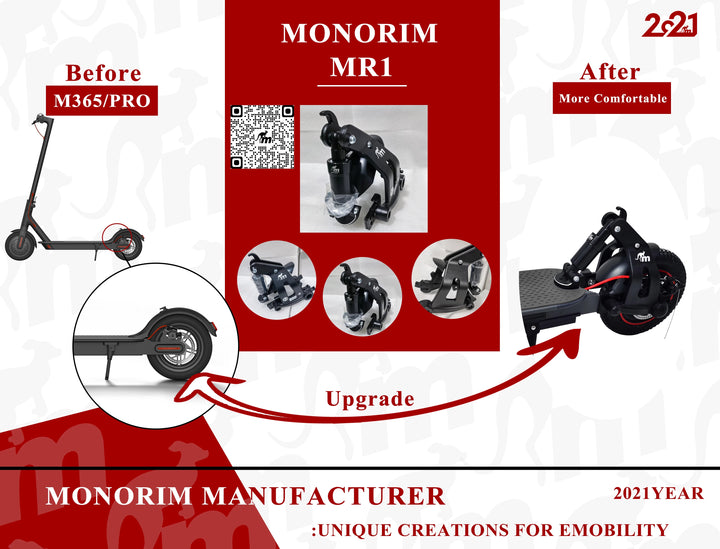 Monorim MR1-BB Sospensione Posteriore per Xiaomi M365 1S Pro1 Pro2 Ammortizzatore Dedicato a Ricambi e Accessori da 8,5 Pollici 10 Pollici