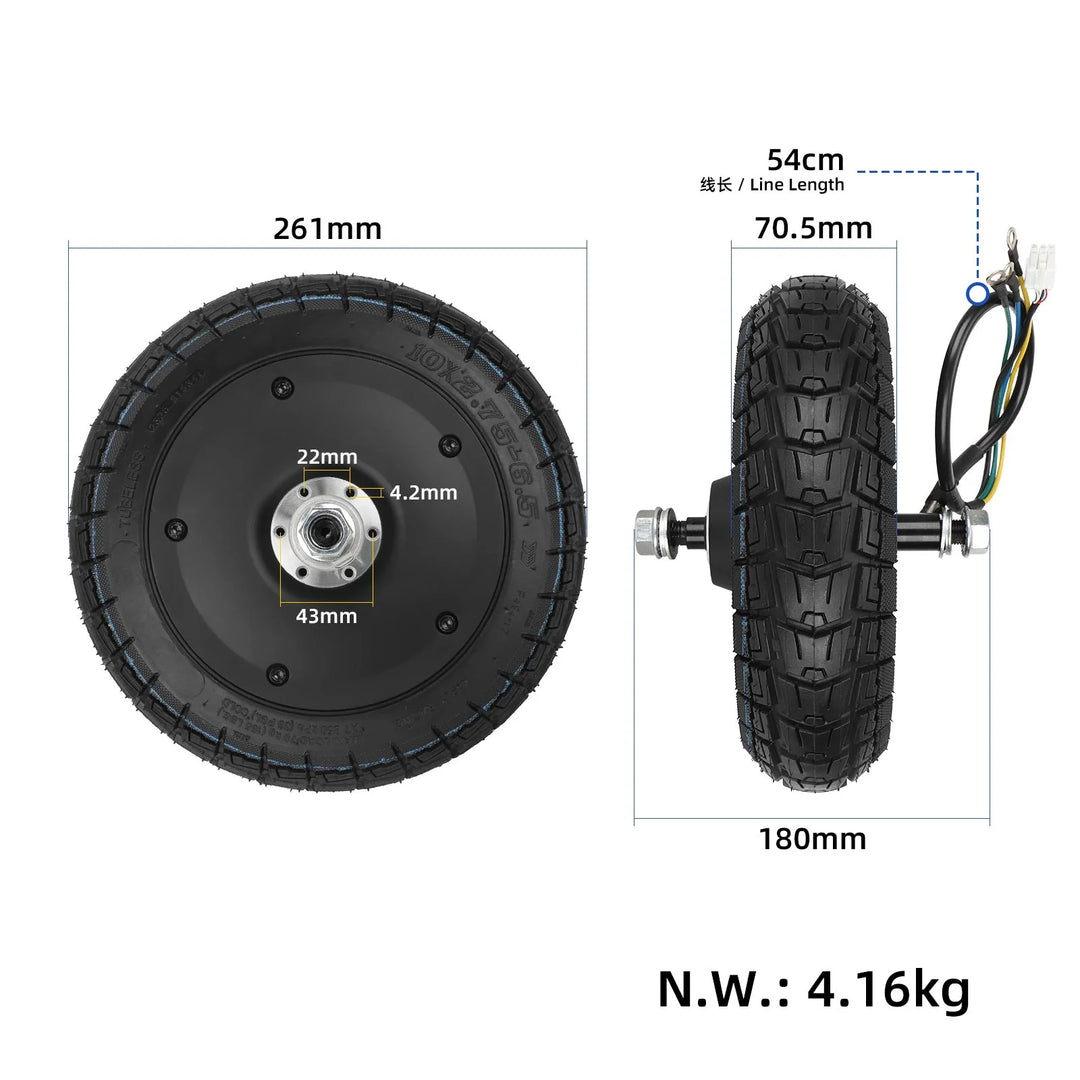 Kukirin G2 Motor with 10*2.75-6.5 Tubeless Tires for Kukirin G2 Electric Scooter Engine Motor Replacement Driving Wheel Motor