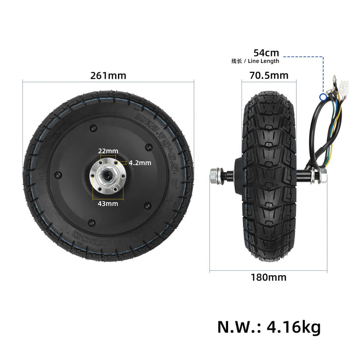 Kukirin G2 Motor with 10*2.75-6.5 Tubeless Tires for Kukirin G2 Electric Scooter Engine Motor Replacement Driving Wheel Motor