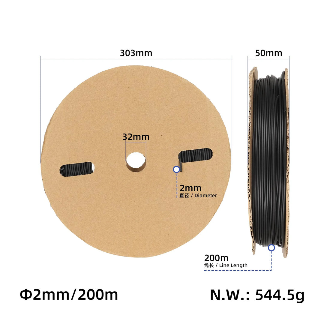 2mm 200 Meter Heat Shrinkable Tube Adhesive Heat Shrink Tube Thermoretractile Insulated Shrink Wrap for Wires Heat Shrink Tube Polyolefin Thermal Cable Sleeve Insulated