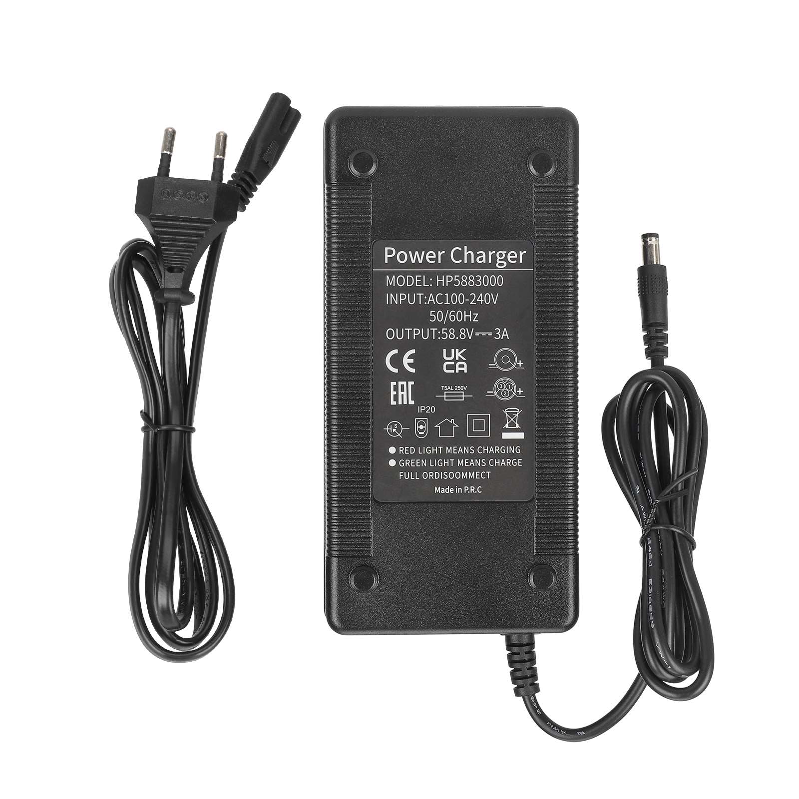58.8V3A Charger with 3 pins（EU plug）for Zero 10X scooters
