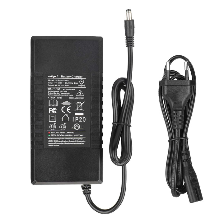 Ulip 18V to 42V 3A DC2.1 Head Charger EU Plug with CE and FCC Certificates Electric Scooter Charger Power Adapter 42V Lithium Battery Charger DC2.1 Plug Power Charger AC100-240V EU Plug Power Adapters