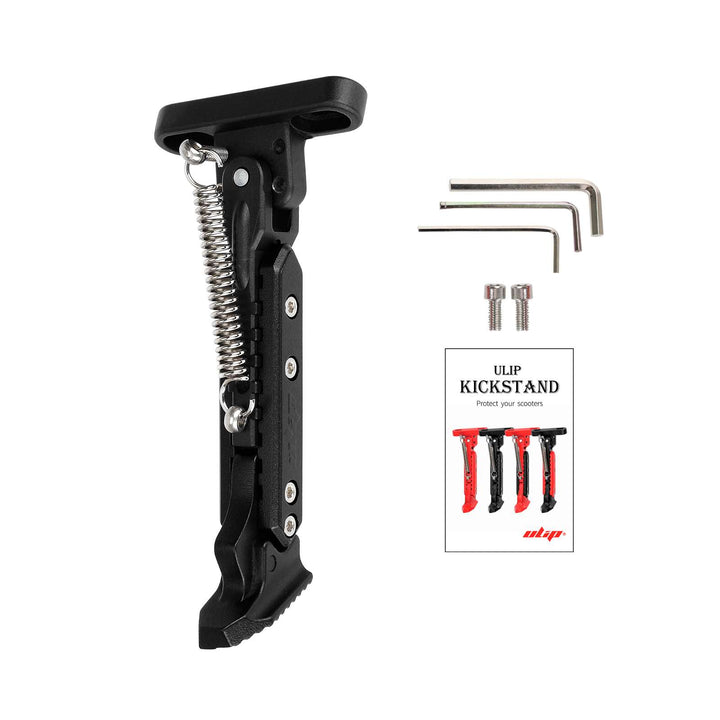 V2 Black Adjustable Aluminum kickstand for Segway Max G30 Kickstand Foot Support Side Stand Packing Rack Kickstand Parking Foot Support Stand For Ninebot Max G30 Kaabo Mantis 10 Vsett 9 Electric Scooter Adjustable Kickstand Accessories