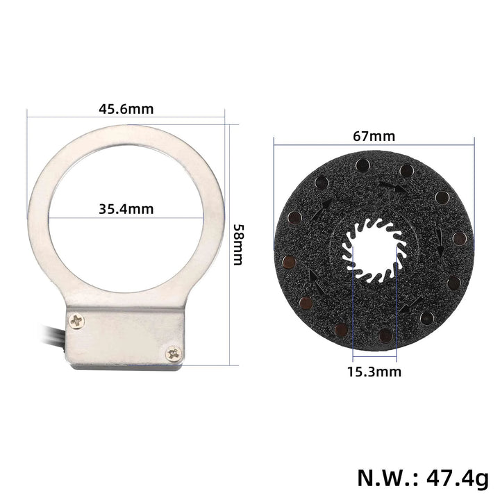 118cm Cable Length 12-magnet Sngle Hall-effect Assist Sensor for Electric Bicycles 12-magnet Pulse-enhanced Sensor Pulse-assisted Speed Sensor Assist Sensor Magnetic System Assist Sensor