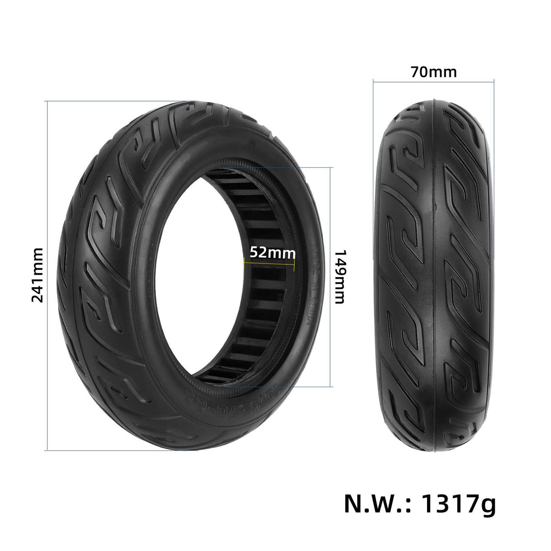Pneumatico solido nero 10*2.70-6.5 City Road Pneumatico solido 10*2.70-6.5 Road per monopattini elettrici Hilop Airlang 10 pollici Pneumatico solido tubeless 10x2.70-6.5 per Dualtron 3 DT3 SPEEDWAY 5 e Kugoo G2 Pro G-Booster