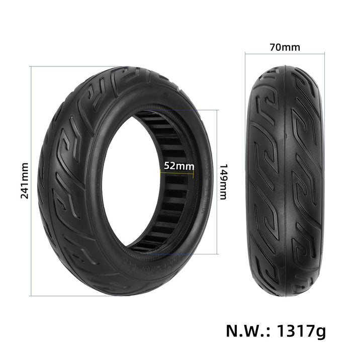 Pneumatico solido nero 10*2.70-6.5 City Road Pneumatico solido 10*2.70-6.5 Road per monopattini elettrici Hilop Airlang 10 pollici Pneumatico solido tubeless 10x2.70-6.5 per Dualtron 3 DT3 SPEEDWAY 5 e Kugoo G2 Pro G-Booster
