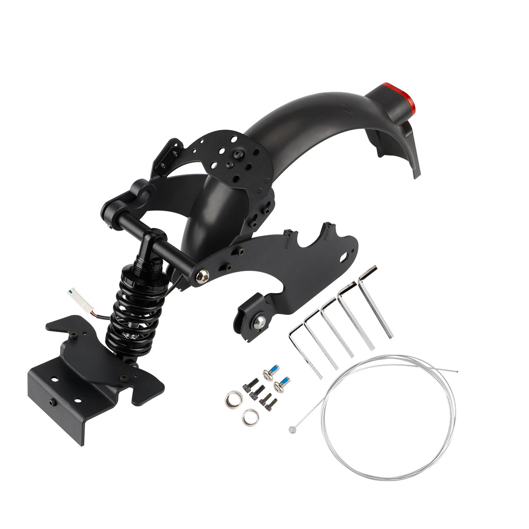 Sospensione Posteriore Nera per Monopattini Segway Ninebot F20 F25 F30 F40 Serie F20 F25 F30 F40 Ammortizzatore Posteriore Ammortizzatore di Coda Parti di Modifica Ammortizzatore a Molla con Parafango e Luce