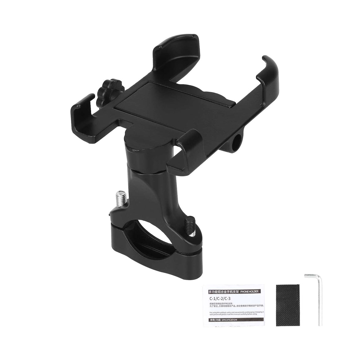 Supporto per telefono cellulare in lega di alluminio nero, supporto per navigazione GPS da bici/moto/scooter per cellulare, supporto per telefono per auto/bici/e-bike