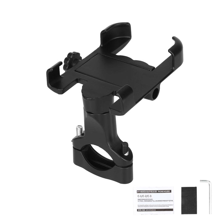 Supporto per telefono cellulare in lega di alluminio nero, supporto per navigazione GPS da bici/moto/scooter per cellulare, supporto per telefono per auto/bici/e-bike
