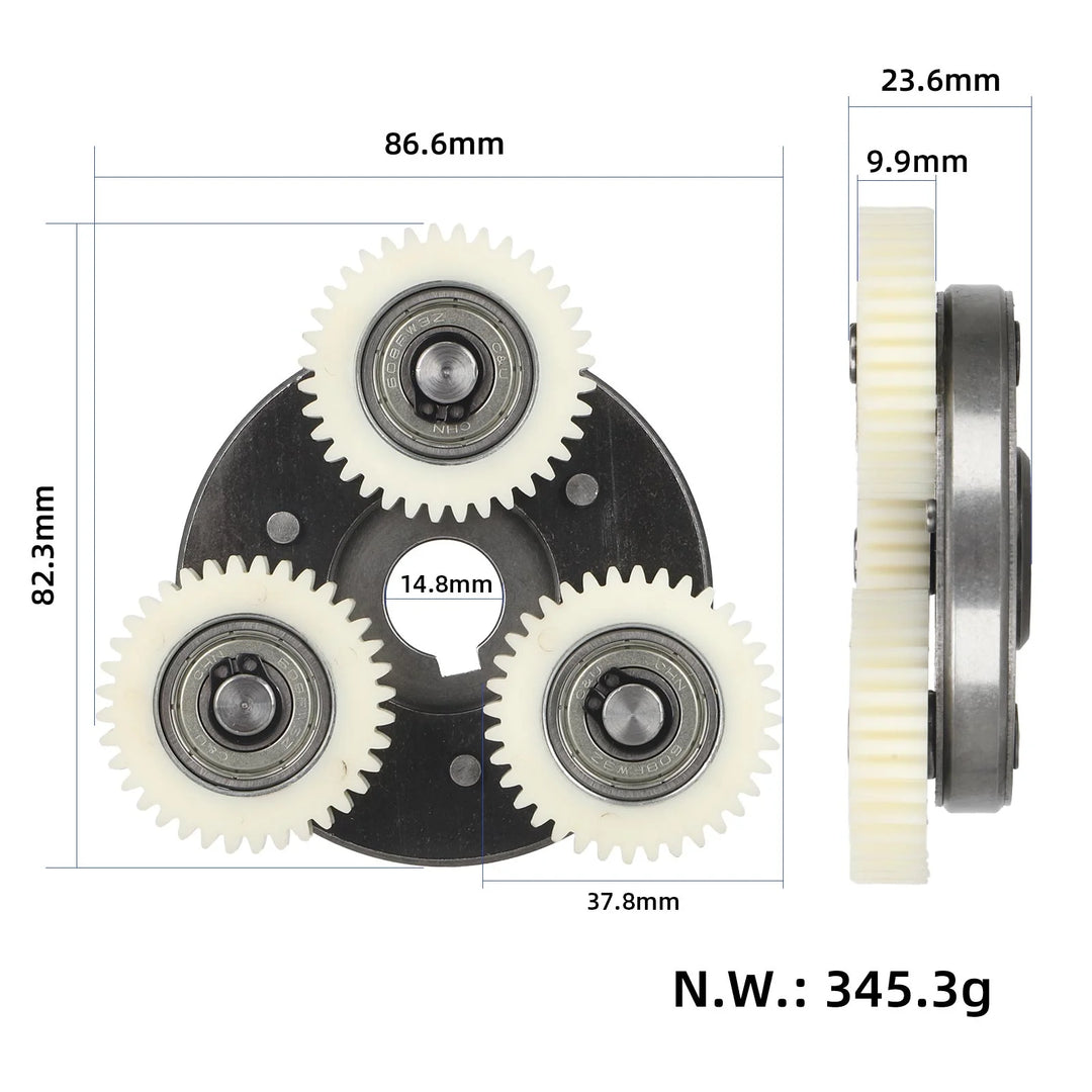 36T Nylon Gear Right Out of Bounds 88mm Large Clutch Kit with 38mm Diameter and 608 Bearing 88mm Clutch for 500W Motor Motor 36 Teeth Nylon Gear Folding Vehicle Driving Service Lithium Battery Vehicle Skateboard For Bafang Motor Gear bearings Connector