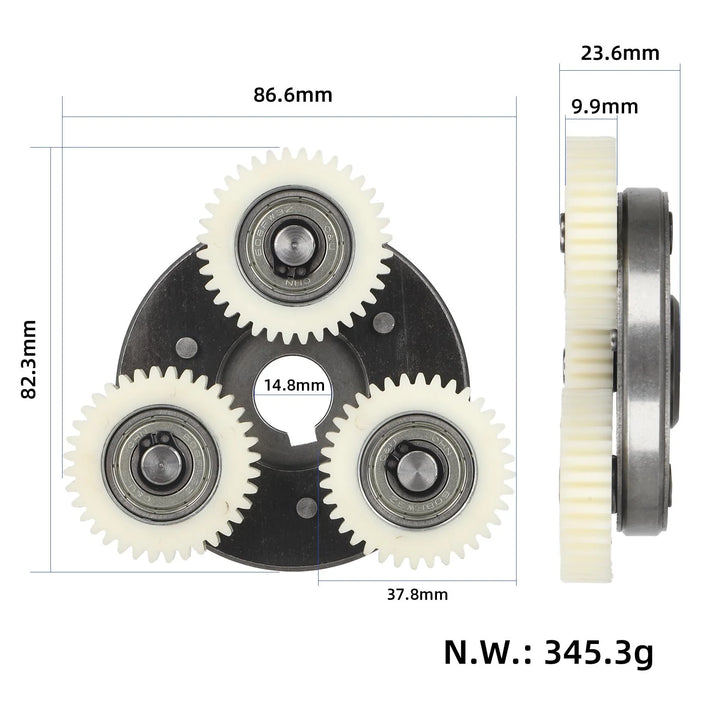 36T Nylon Gear Right Out of Bounds 88mm Large Clutch Kit with 38mm Diameter and 608 Bearing 88mm Clutch for 500W Motor Motor 36 Teeth Nylon Gear Folding Vehicle Driving Service Lithium Battery Vehicle Skateboard For Bafang Motor Gear bearings Connector