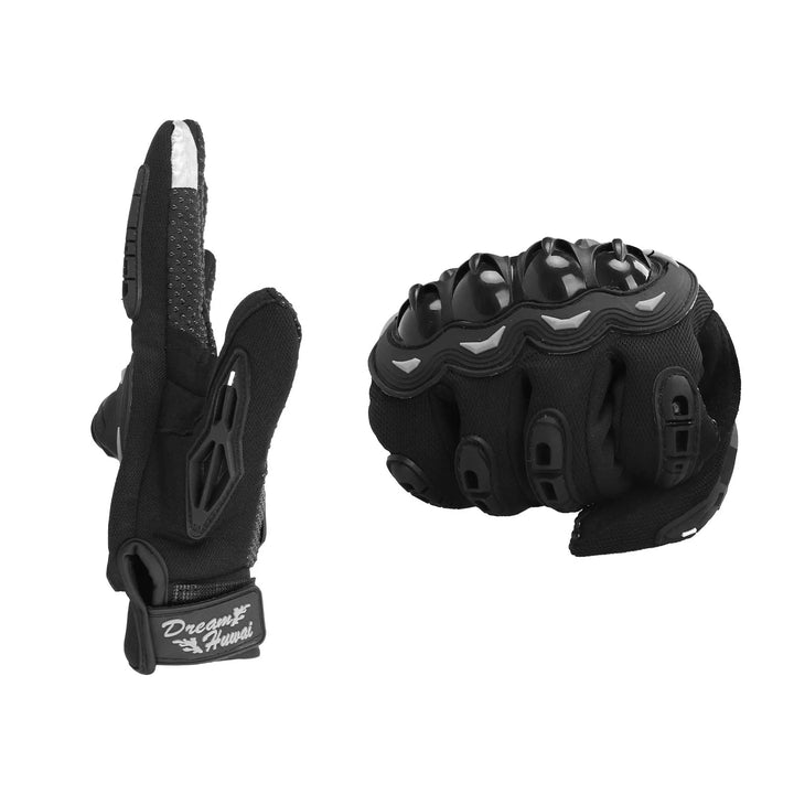 L Guanti da ciclismo da donna traspiranti primaverili autunnali Guanti da ciclismo da uomo Guanti da moto touchscreen resistenti agli urti Leggeri Primavera/Autunno Nero Guscio protettivo in PE resistente all&