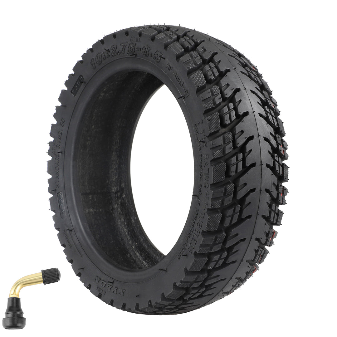 Ulip 10 Inch 10*2.75-6.5 E-Scooter Vacuum Tyre with Valve 10*2.75-6.5 Widen Tubeless Tire with Valve 10X2.75-6.5 Off-road Tires Parts Off-road Tire for Smartgyro Speedway,Rockway,Crossover Kugoo G3, Speed 5 DT 3 Electric Scooter