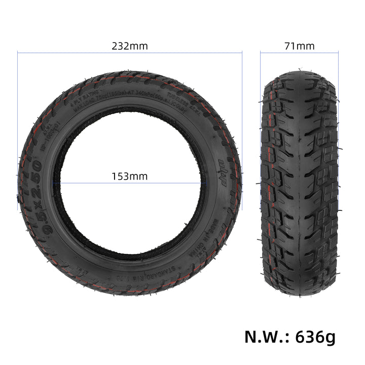 ULIP 9.5*2.50 Pneumatico Tubeless con Valvola ULIP 9.5*2.50 Pneumatico Tubeless Pneumatico Fuoristrada Pneumatico Tubeless 9.5 Pollici 9.5x2.50 Ricambio Accessori Scooter Elettrico per Monopattino Elettrico NIU KQI3