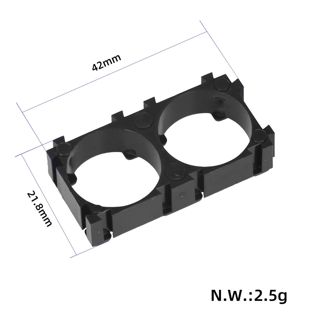 1*2P Portabatterie al Litio 18650 in Plastica, Staffa per Pacco Batteria, Supporto Batteria Cilindrica, Distanziatore per Cella con Foro Fissaggio Batteria FAI DA TE Diametro 18,4mm