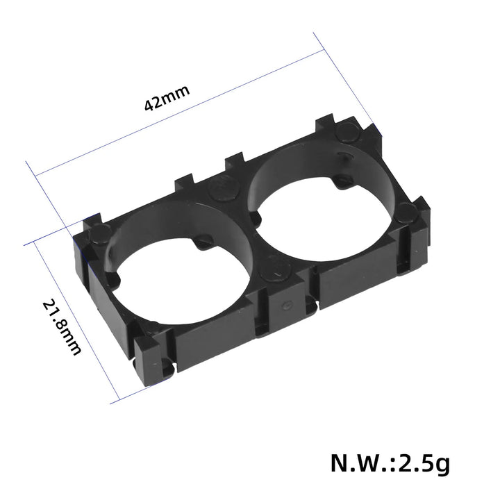 1*2P Portabatterie al Litio 18650 in Plastica, Staffa per Pacco Batteria, Supporto Batteria Cilindrica, Distanziatore per Cella con Foro Fissaggio Batteria FAI DA TE Diametro 18,4mm