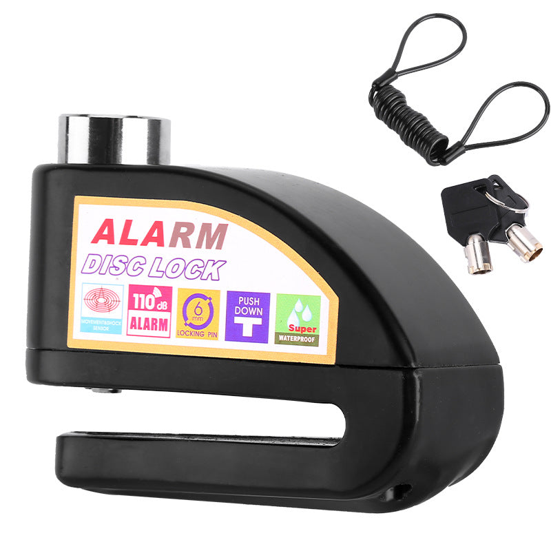 Bicycle disc brake lock alarm