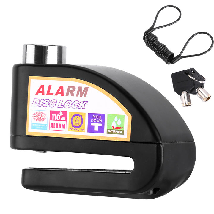 Bicycle disc brake lock alarm