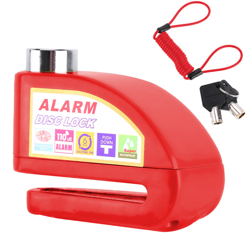 Bicycle disc brake lock alarm