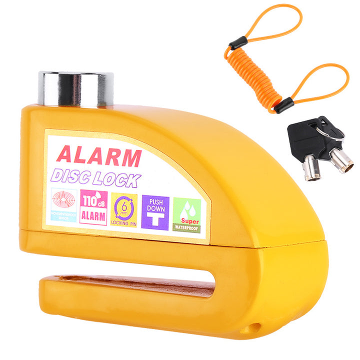 Bicycle disc brake lock alarm